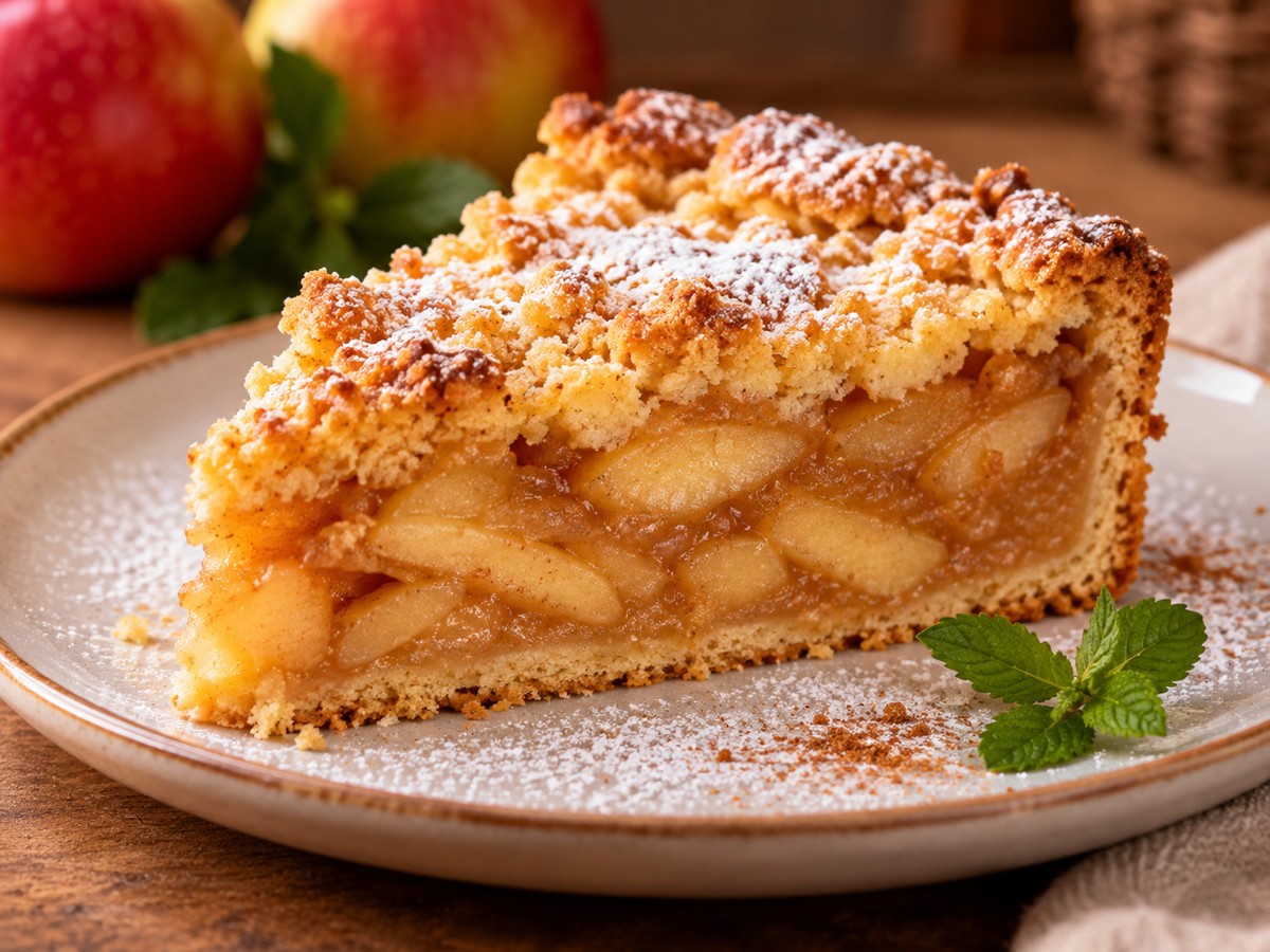Apple Tart Szarlotka plated food photograph
